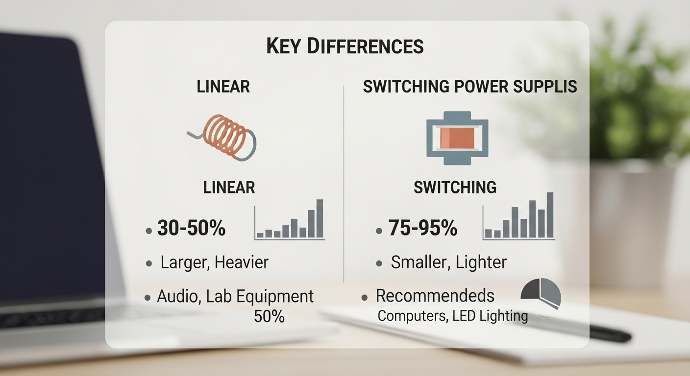 Comparativa entre fuentes lineales y conmutadas para seguridad