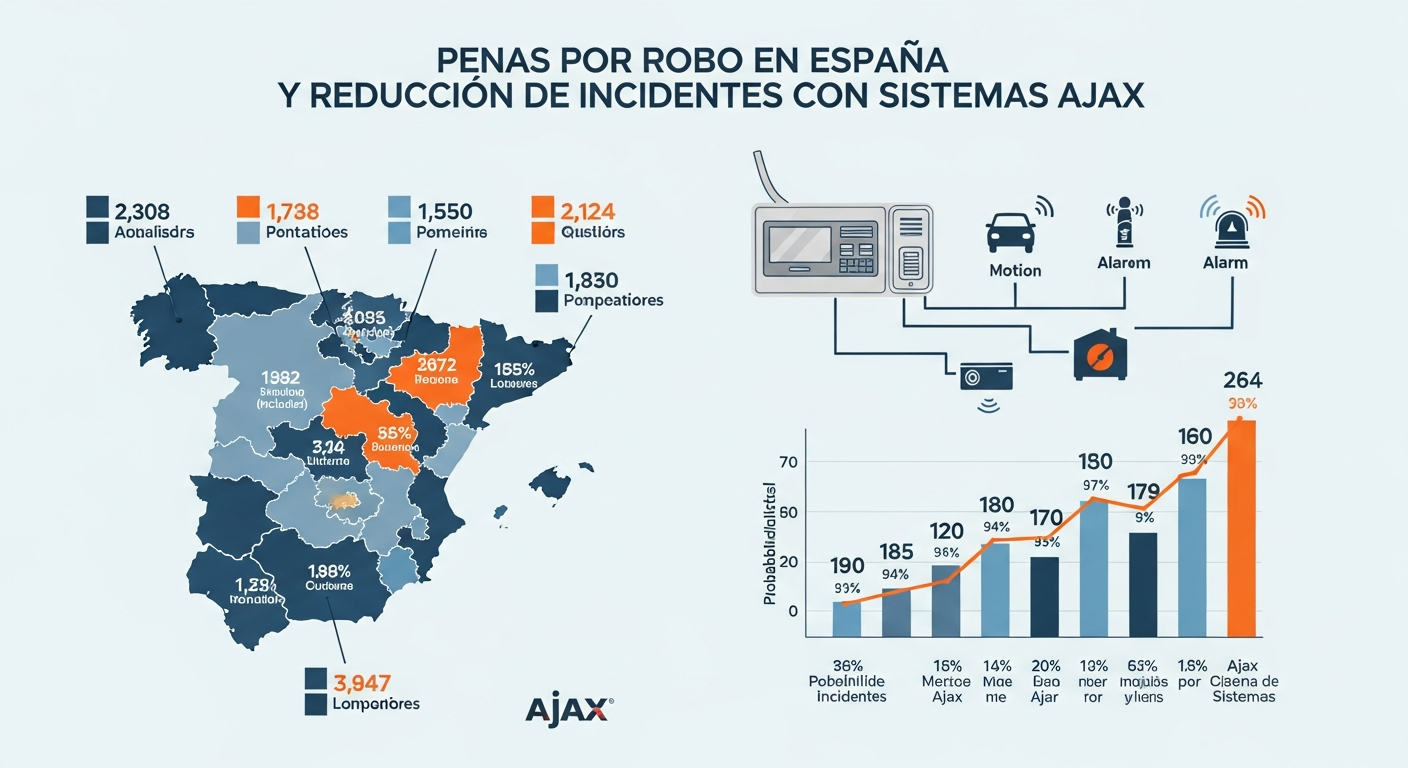 Comparación visual entre robo con fuerza y hurto