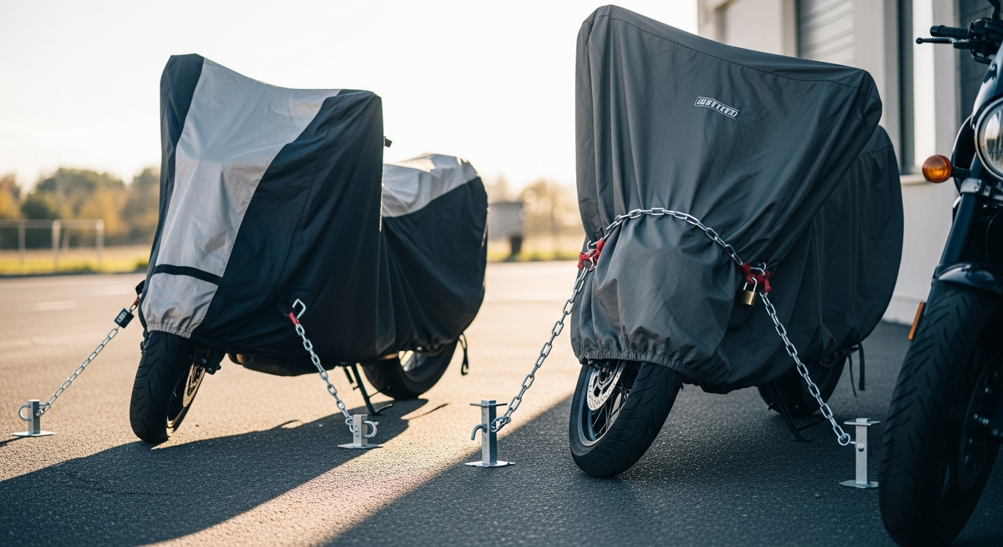Soluciones de protección para motos en aparcamientos exteriores