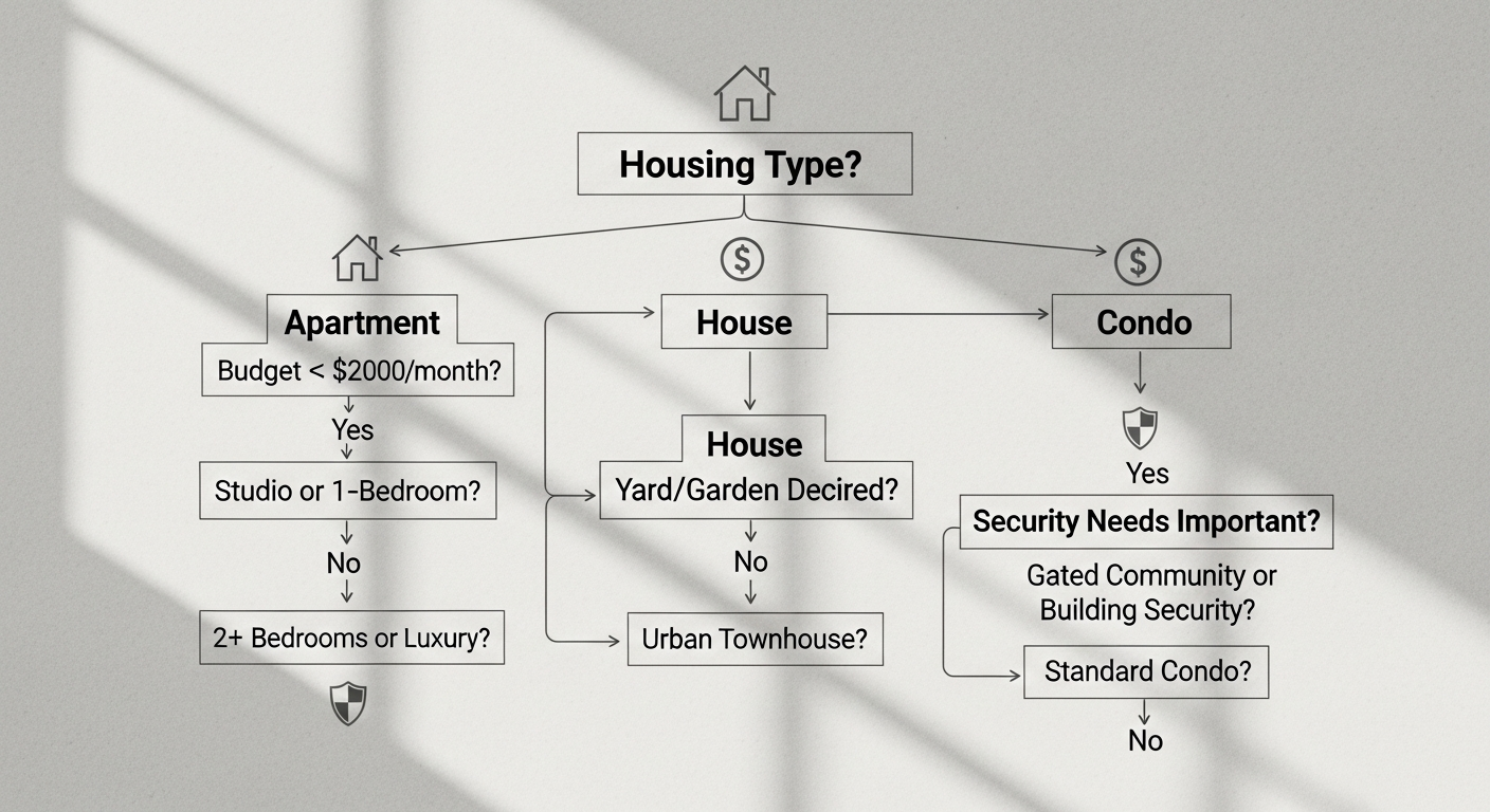 Diagrama comparativo tipos de alarmas para diferentes viviendas