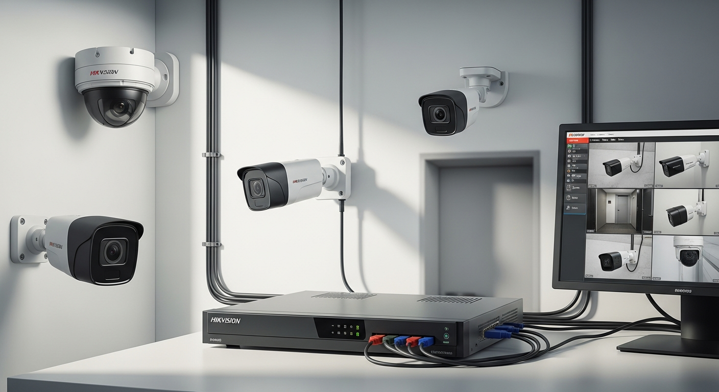 Sistema de seguridad Hikvision con cámaras y NVR