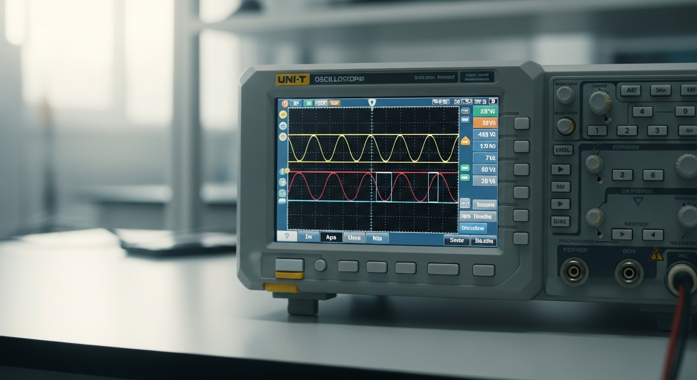 Osciloscopio portátil Uni-T con pantalla táctil
