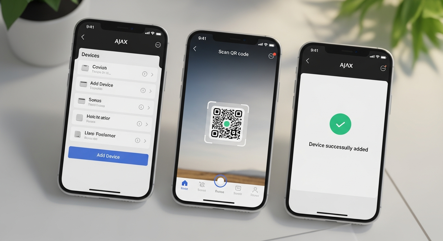 Proceso de emparejamiento de sensores Ajax con centralita