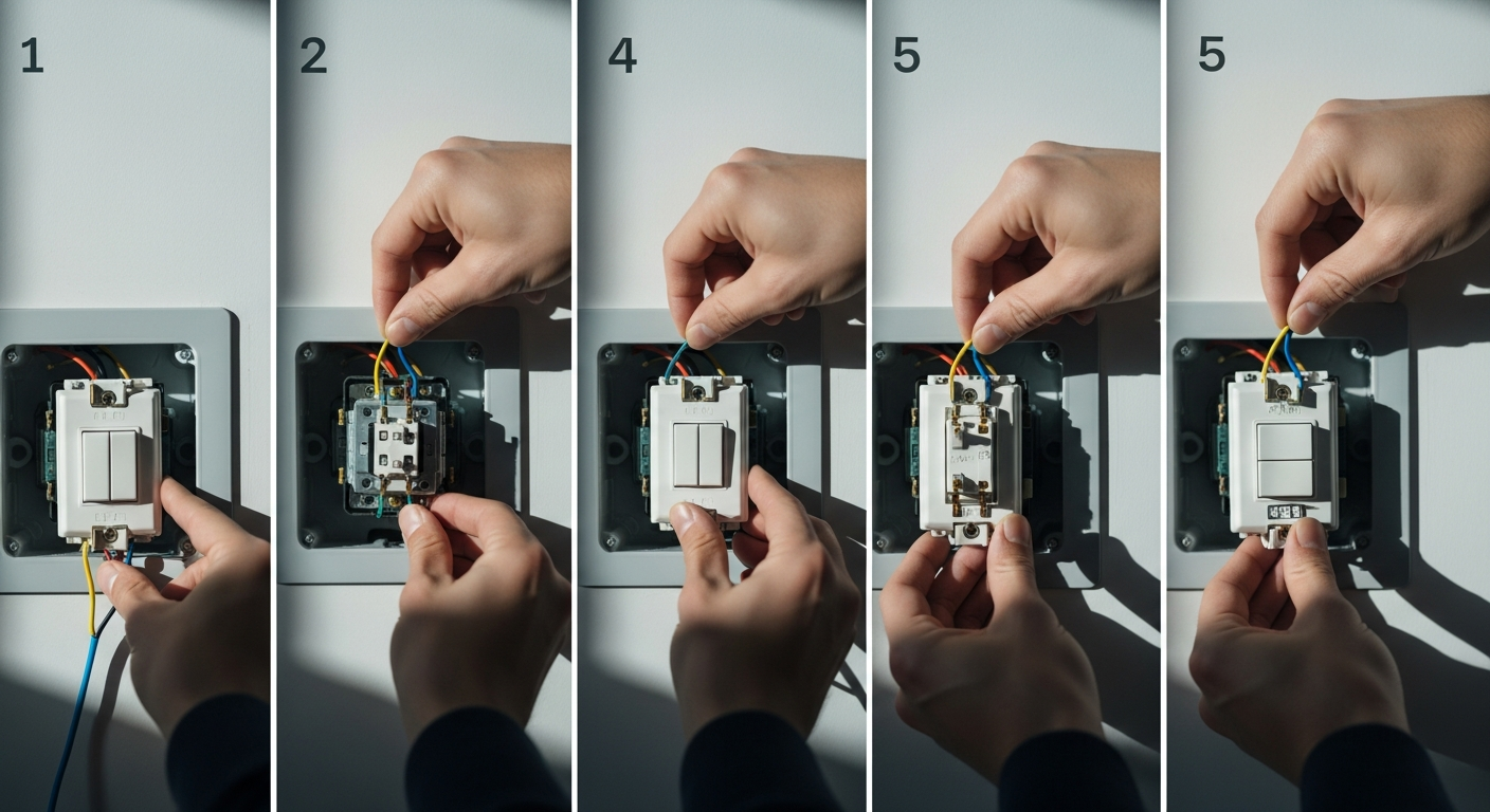 Instalación profesional de interruptores tradicionales en caja de mecanismos