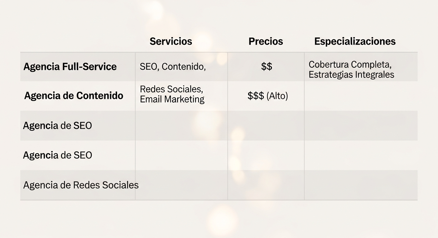 Comparativa de servicios entre agencias de inbound marketing
