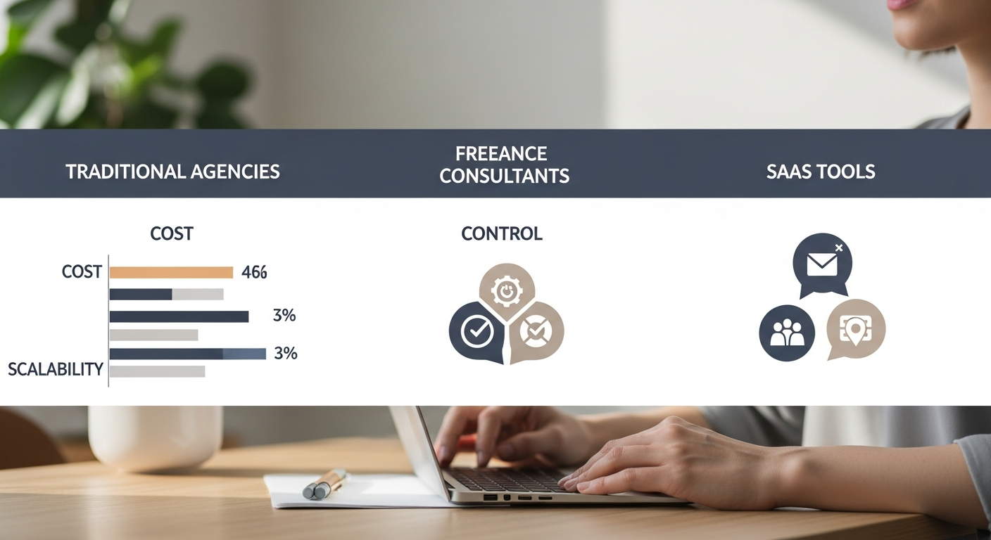 Comparativa visual empresas marketing digital tradicional versus automatizado con IA