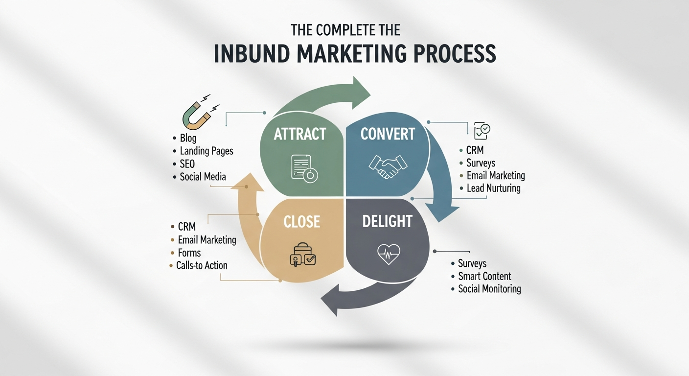Esquema inbound marketing proceso completo 2026