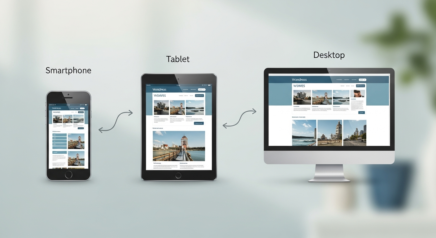 Comparación de sitios WordPress en diferentes dispositivos móviles