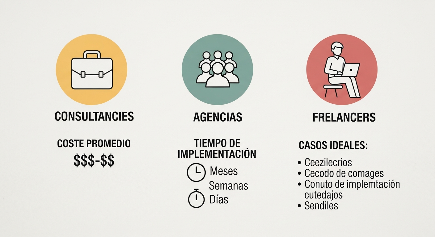 Comparativa visual consultorías marketing digital opciones 2026 infografía