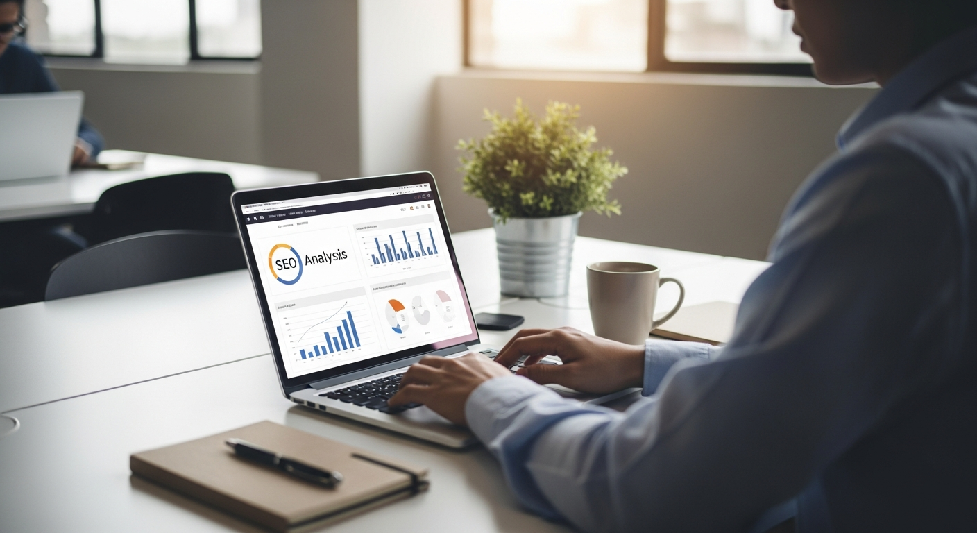 Consultor freelance trabajando en proyecto marketing digital