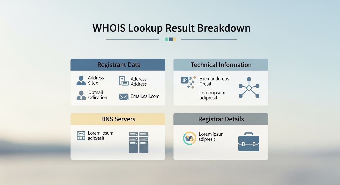 Estructura de datos técnicos en un resultado WHOIS