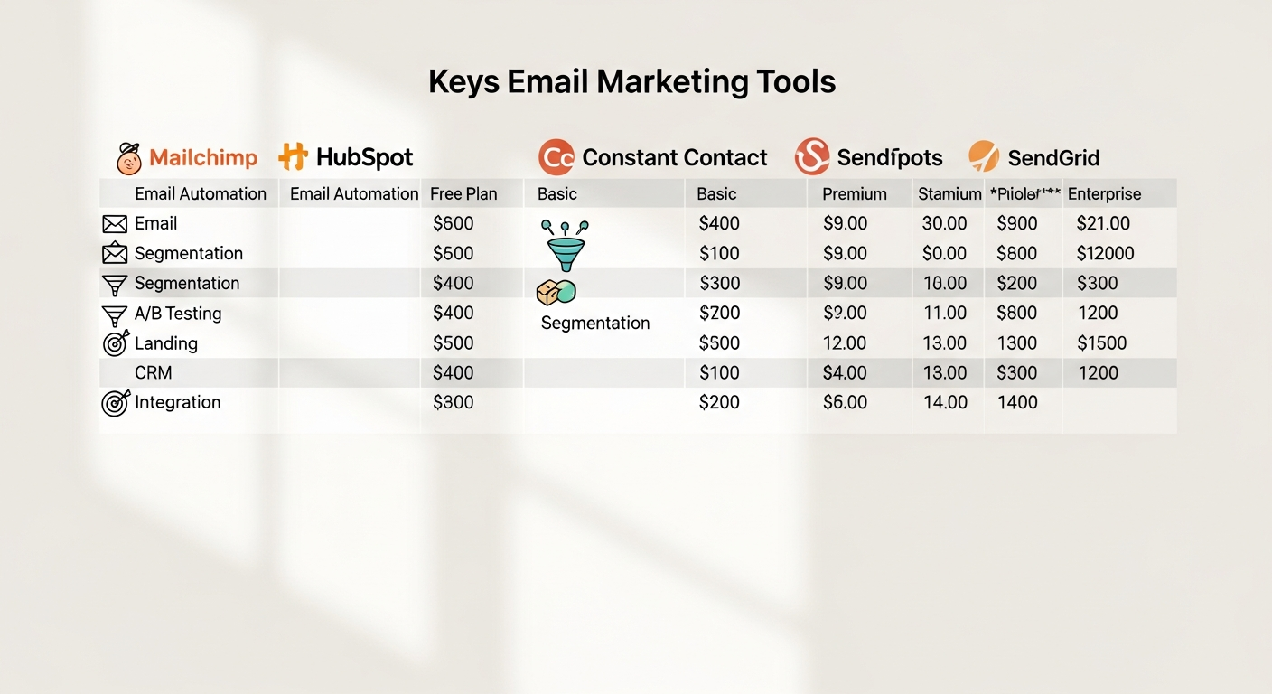 Comparativa visual de herramientas email marketing 2026 con gráficos de rendimiento