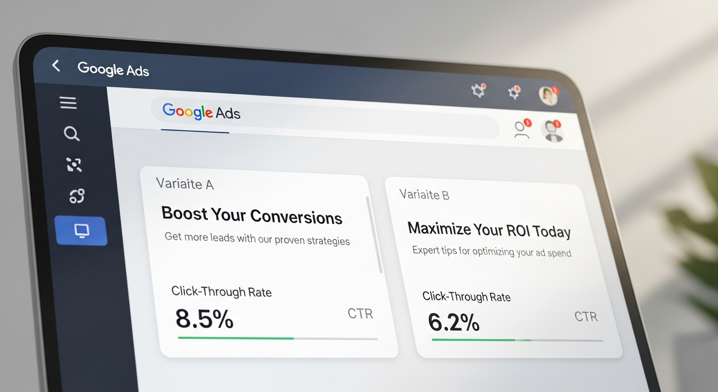 Ejemplo de prueba A/B para optimizar titulares y descripciones en un anuncio