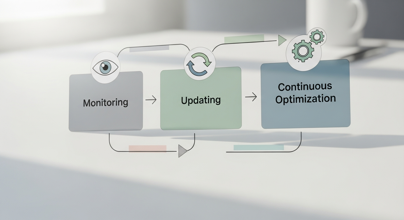 Proceso de autocuración de contenido con monitoreo continuo